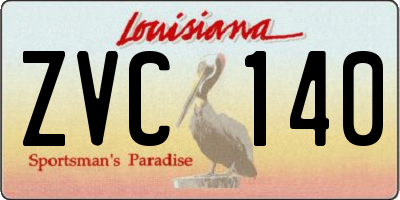 LA license plate ZVC140