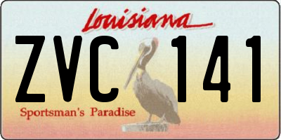 LA license plate ZVC141