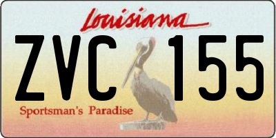 LA license plate ZVC155