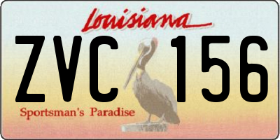 LA license plate ZVC156