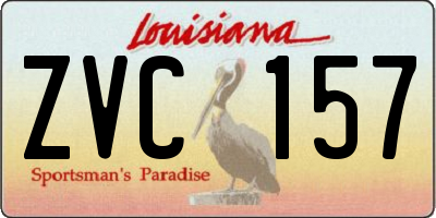 LA license plate ZVC157