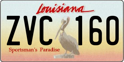 LA license plate ZVC160