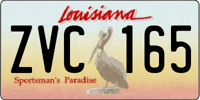 LA license plate ZVC165