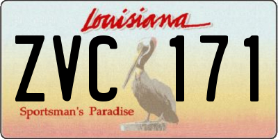 LA license plate ZVC171