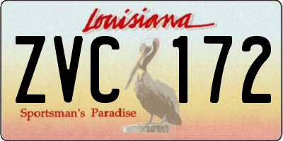 LA license plate ZVC172