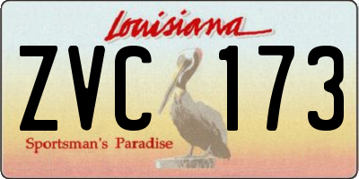 LA license plate ZVC173