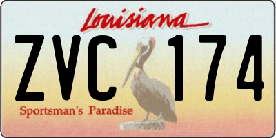 LA license plate ZVC174