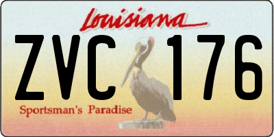 LA license plate ZVC176