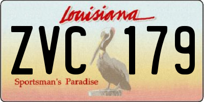 LA license plate ZVC179