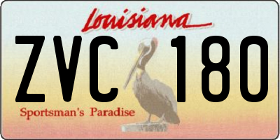 LA license plate ZVC180