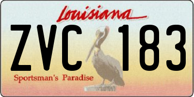 LA license plate ZVC183