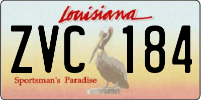 LA license plate ZVC184