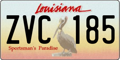 LA license plate ZVC185