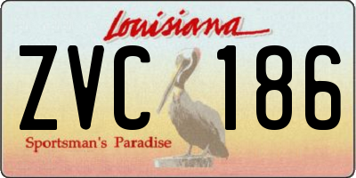 LA license plate ZVC186