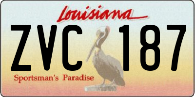 LA license plate ZVC187