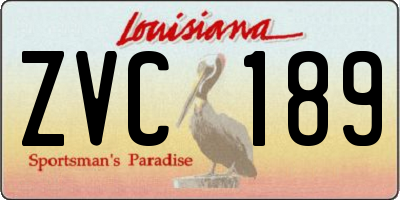 LA license plate ZVC189