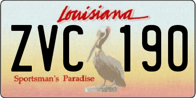 LA license plate ZVC190