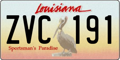 LA license plate ZVC191