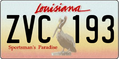 LA license plate ZVC193