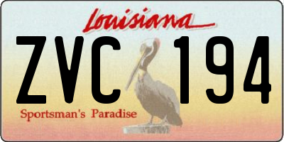 LA license plate ZVC194