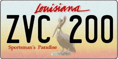 LA license plate ZVC200