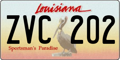 LA license plate ZVC202