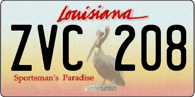 LA license plate ZVC208