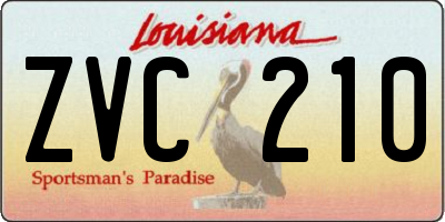 LA license plate ZVC210