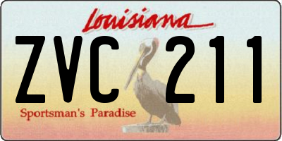 LA license plate ZVC211