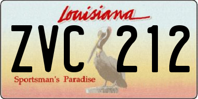 LA license plate ZVC212