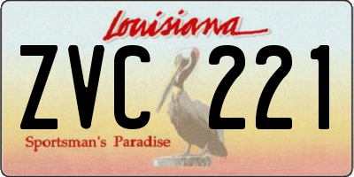 LA license plate ZVC221