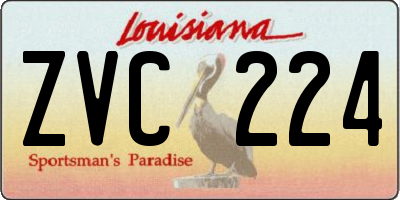 LA license plate ZVC224