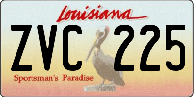 LA license plate ZVC225