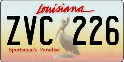 LA license plate ZVC226