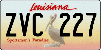 LA license plate ZVC227