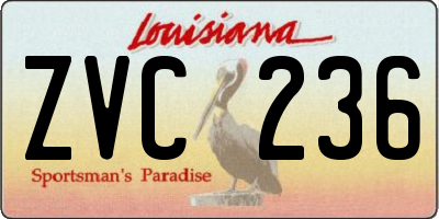 LA license plate ZVC236