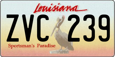 LA license plate ZVC239