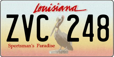 LA license plate ZVC248