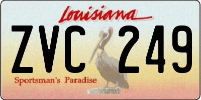 LA license plate ZVC249