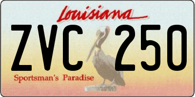 LA license plate ZVC250