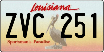 LA license plate ZVC251