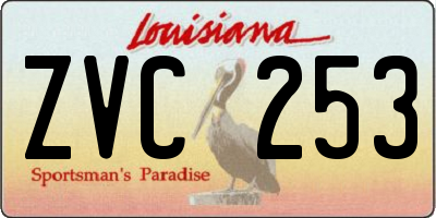 LA license plate ZVC253