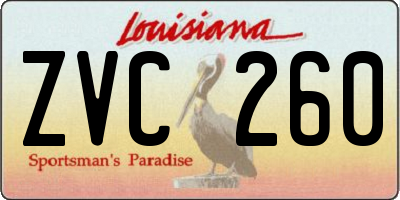 LA license plate ZVC260