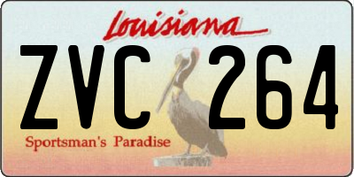 LA license plate ZVC264