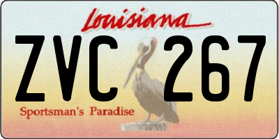 LA license plate ZVC267