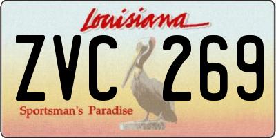 LA license plate ZVC269