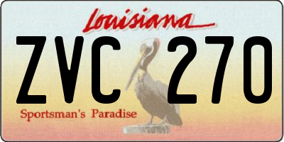 LA license plate ZVC270