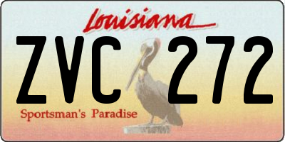 LA license plate ZVC272