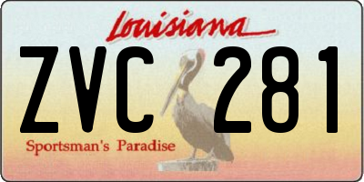 LA license plate ZVC281