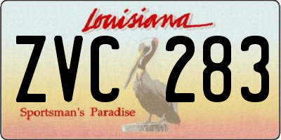 LA license plate ZVC283